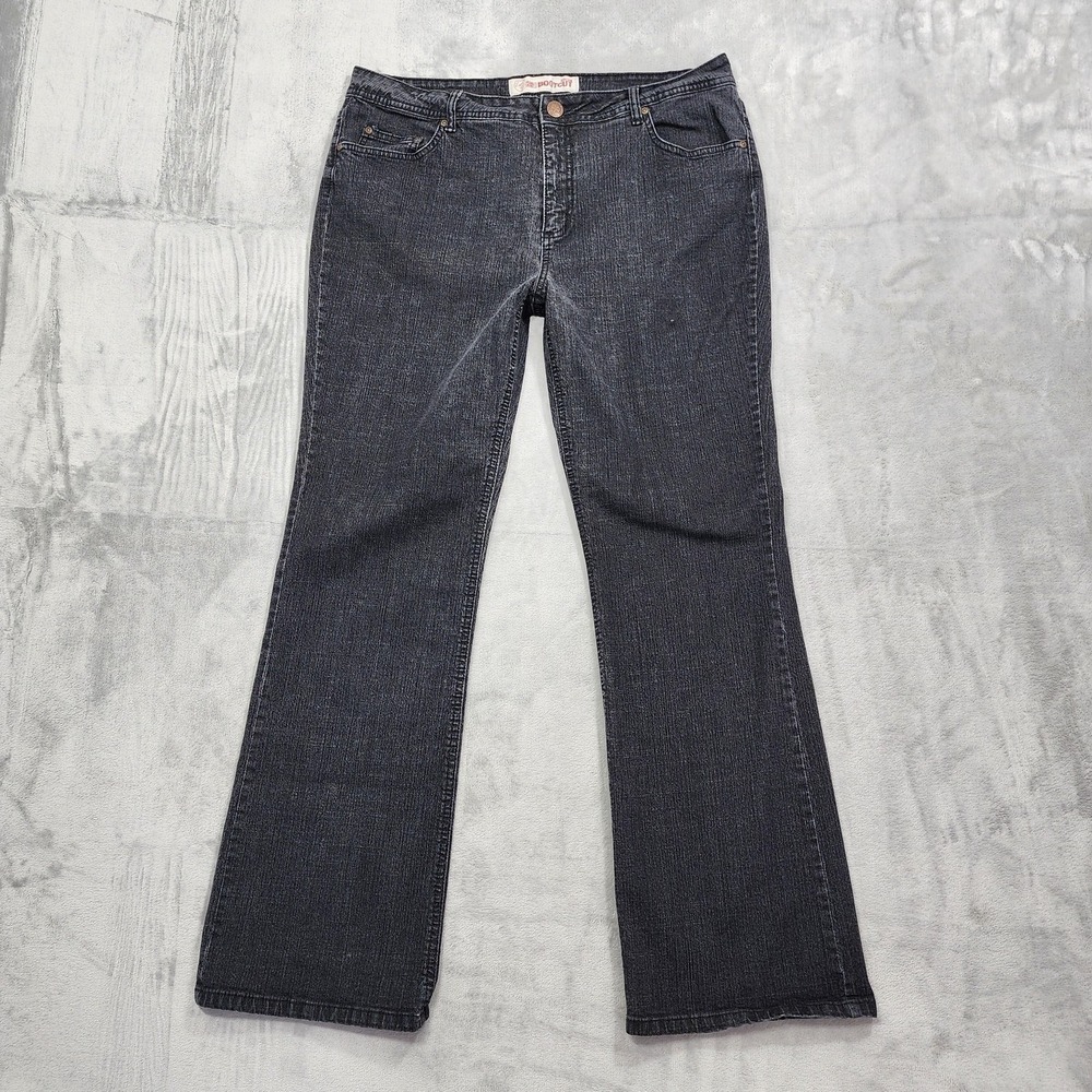 Faded Glory Jeans Womens 18 Black High Rise Bootcut Stretch Denim Charcoal Wash